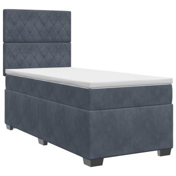Boxspringbett mit Matratze Dunkelgrau 90 x 190 cm Samt