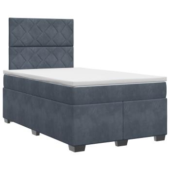 Boxspringbett mit Matratze Dunkelgrau 120 x 190 cm Samt