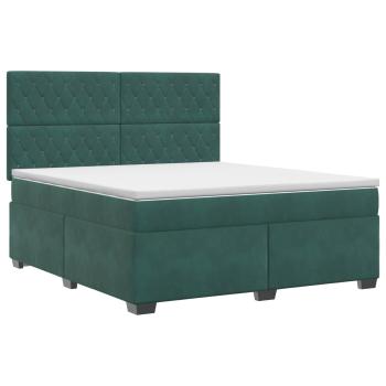 Boxspringbett mit Matratze Dunkelgrün 140 x 190 cm Samt