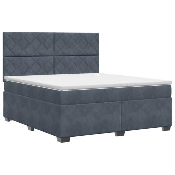 Boxspringbett mit Matratze Dunkelgrau 140 x 200 cm Samt