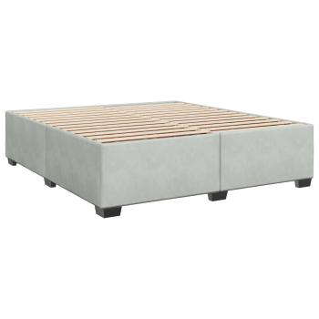 Boxspringbett mit Matratze Hellgrau 180 x 200 cm Samt