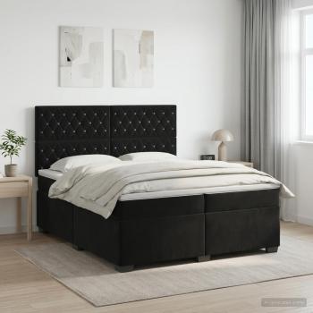 ARDEBO.de - Boxspringbett mit Matratze Schwarz 200 x 200 cm Samt