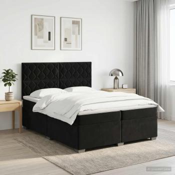 ARDEBO.de - Boxspringbett mit Matratze Schwarz 200 x 200 cm Samt