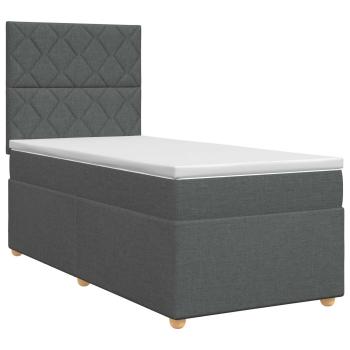 Boxspringbett mit Matratze Dunkelgrau 80 x 200 cm Stoff