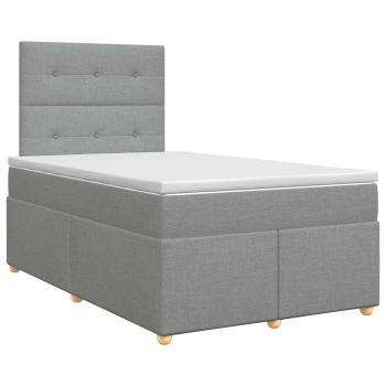 Boxspringbett mit Matratze Hellgrau 120 x 190 cm Stoff