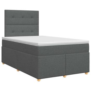 Boxspringbett mit Matratze Dunkelgrau 120 x 190 cm Stoff