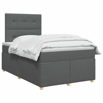 Boxspringbett mit Matratze Dunkelgrau 120 x 190 cm Stoff