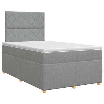 Boxspringbett mit Matratze Hellgrau 120 x 190 cm Stoff