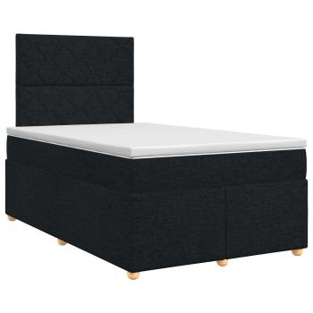 Boxspringbett mit Matratze Schwarz 120 x 190 cm Stoff