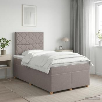ARDEBO.de - Boxspringbett mit Matratze Taupe 120 x 190 cm Stoff