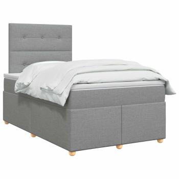 Boxspringbett mit Matratze Hellgrau 120 x 200 cm Stoff