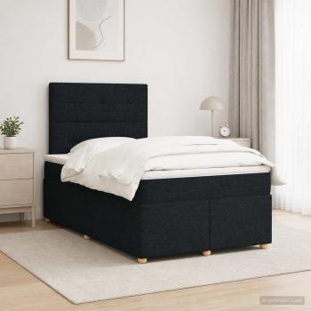ARDEBO.de - Boxspringbett mit Matratze Schwarz 120 x 200 cm Stoff
