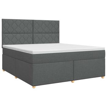 Boxspringbett mit Matratze Dunkelgrau 140 x 190 cm Stoff