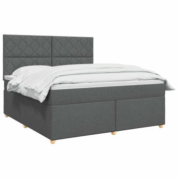 Boxspringbett mit Matratze Dunkelgrau 140 x 190 cm Stoff