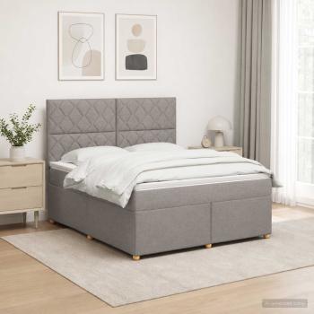 ARDEBO.de - Boxspringbett mit Matratze Taupe 160 x 200 cm Stoff