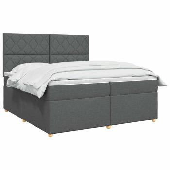 Boxspringbett mit Matratze Dunkelgrau 200 x 200 cm Stoff