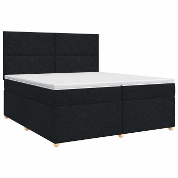 Boxspringbett mit Matratze Schwarz 200 x 200 cm Stoff