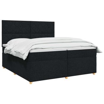 Boxspringbett mit Matratze Schwarz 200 x 200 cm Stoff