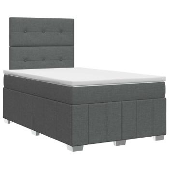 Boxspringbett mit Matratze Dunkelgrau 120 x 190 cm Stoff