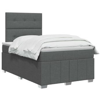 Boxspringbett mit Matratze Dunkelgrau 120 x 190 cm Stoff