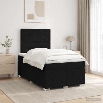 ARDEBO.de - Boxspringbett mit Matratze Schwarz 120 x 190 cm Stoff