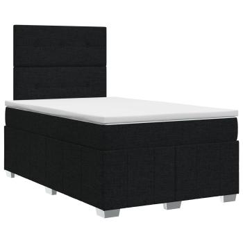 Boxspringbett mit Matratze Schwarz 120 x 190 cm Stoff