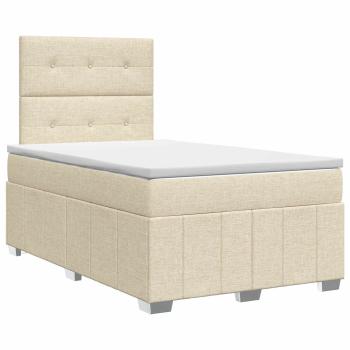 Boxspringbett mit Matratze Creme 120 x 190 cm Stoff