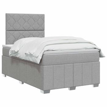 Boxspringbett mit Matratze Hellgrau 120 x 190 cm Stoff