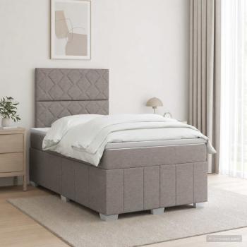 ARDEBO.de - Boxspringbett mit Matratze Taupe 120 x 190 cm Stoff