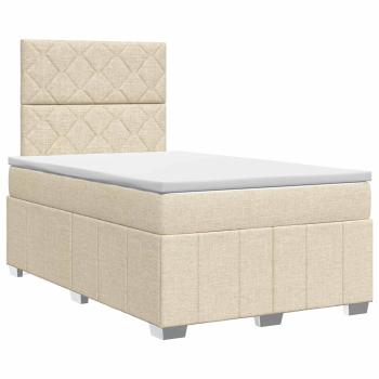 Boxspringbett mit Matratze Creme 120 x 190 cm Stoff