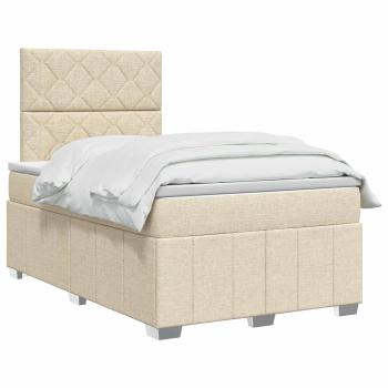Boxspringbett mit Matratze Creme 120 x 190 cm Stoff