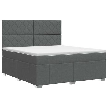 Boxspringbett mit Matratze Dunkelgrau 140 x 190 cm Stoff