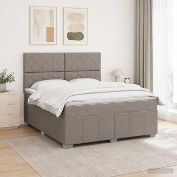 ARDEBO.de - Boxspringbett mit Matratze Taupe 160 x 200 cm Stoff