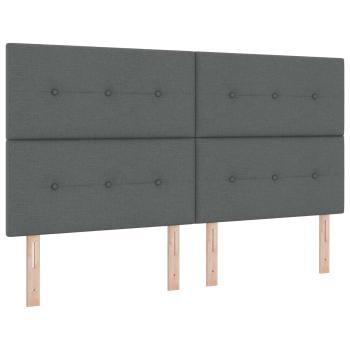 Boxspringbett mit Matratze Dunkelgrau 200 x 200 cm Stoff