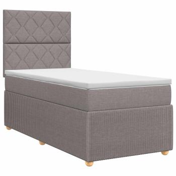Boxspringbett mit Matratze Taupe 100 x 200 cm Stoff