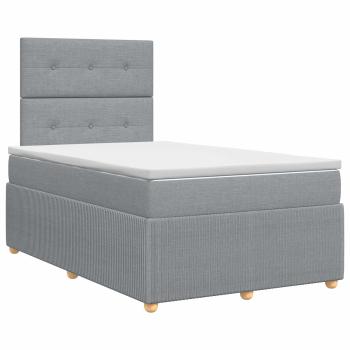 Boxspringbett mit Matratze Hellgrau 120 x 190 cm Stoff
