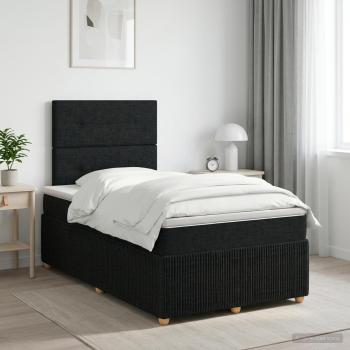 ARDEBO.de - Boxspringbett mit Matratze Schwarz 120 x 190 cm Stoff