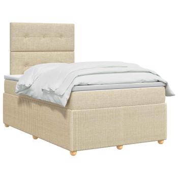 Boxspringbett mit Matratze Creme 120 x 190 cm Stoff
