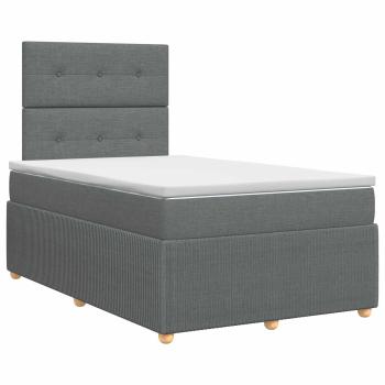 Boxspringbett mit Matratze Dunkelgrau 120 x 200 cm Stoff