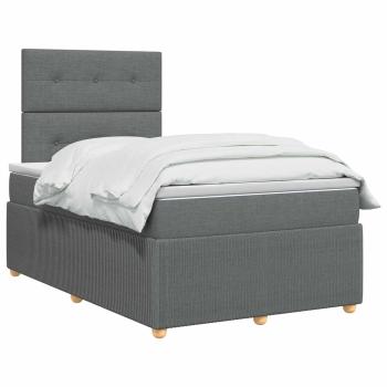 Boxspringbett mit Matratze Dunkelgrau 120 x 200 cm Stoff