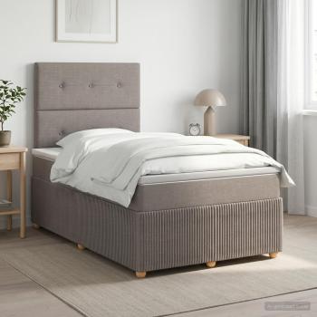 ARDEBO.de - Boxspringbett mit Matratze Taupe 120 x 200 cm Stoff
