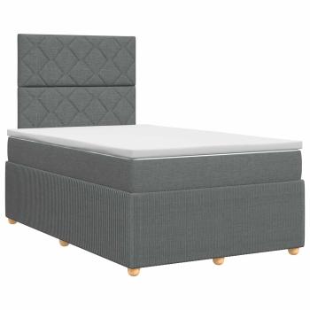 Boxspringbett mit Matratze Dunkelgrau 120 x 200 cm Stoff