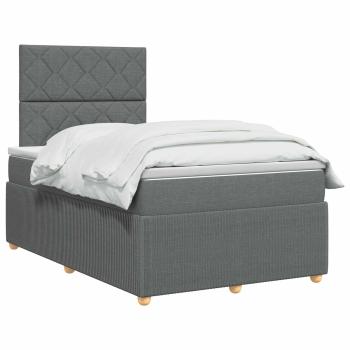 Boxspringbett mit Matratze Dunkelgrau 120 x 200 cm Stoff