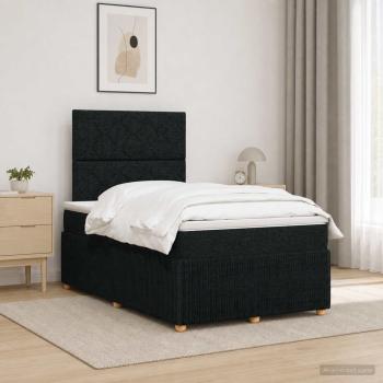 ARDEBO.de - Boxspringbett mit Matratze Schwarz 120 x 200 cm Stoff
