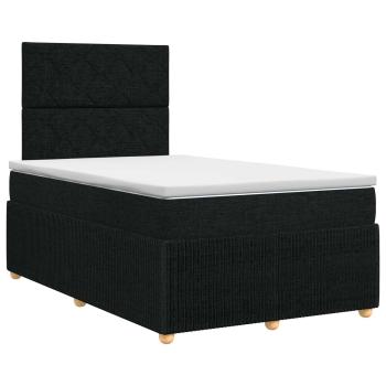 Boxspringbett mit Matratze Schwarz 120 x 200 cm Stoff