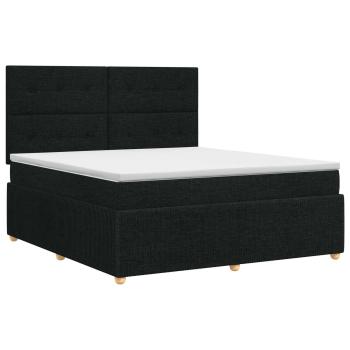 Boxspringbett mit Matratze Schwarz 140 x 190 cm Stoff