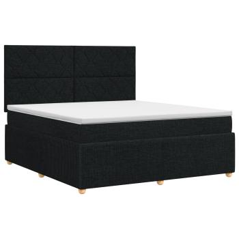 Boxspringbett mit Matratze Schwarz 140 x 190 cm Stoff