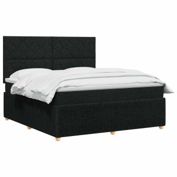 Boxspringbett mit Matratze Schwarz 140 x 190 cm Stoff
