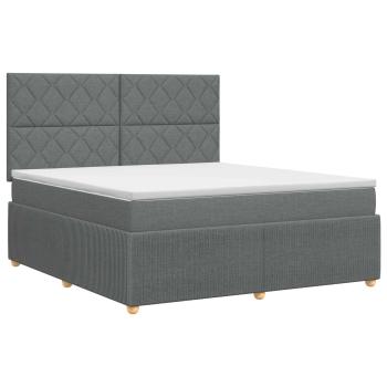 Boxspringbett mit Matratze Dunkelgrau 180 x 200 cm Stoff