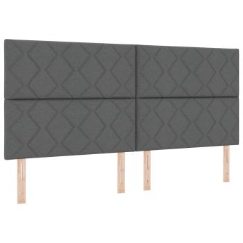 Boxspringbett mit Matratze Dunkelgrau 200 x 200 cm Stoff